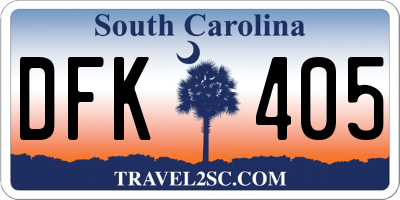 SC license plate DFK405