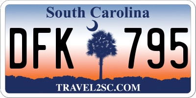 SC license plate DFK795