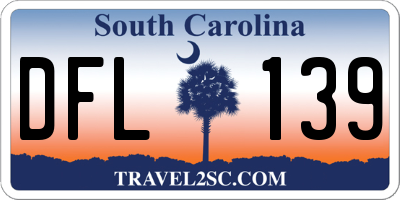 SC license plate DFL139