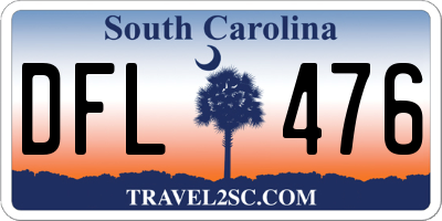 SC license plate DFL476