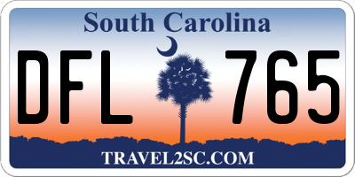 SC license plate DFL765