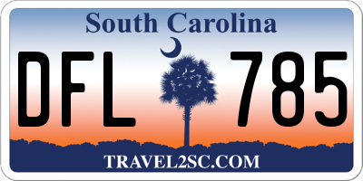 SC license plate DFL785