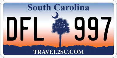 SC license plate DFL997