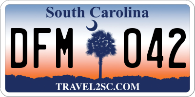 SC license plate DFM042