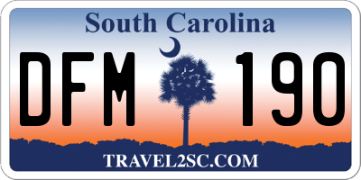 SC license plate DFM190