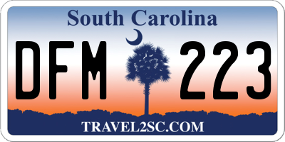 SC license plate DFM223