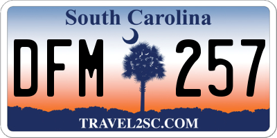 SC license plate DFM257