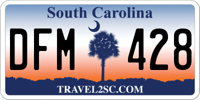 SC license plate DFM428