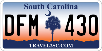 SC license plate DFM430