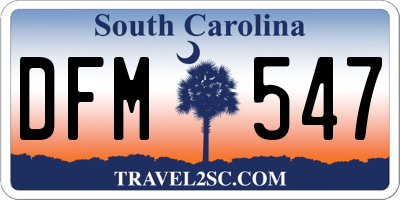 SC license plate DFM547