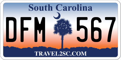 SC license plate DFM567