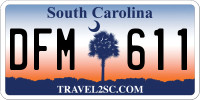SC license plate DFM611