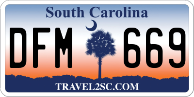 SC license plate DFM669