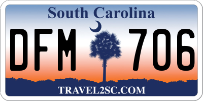 SC license plate DFM706