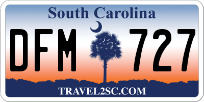 SC license plate DFM727