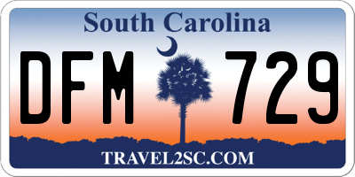 SC license plate DFM729