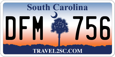 SC license plate DFM756