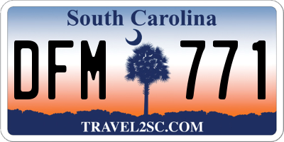 SC license plate DFM771
