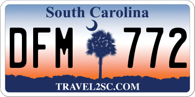SC license plate DFM772