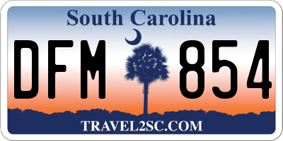 SC license plate DFM854
