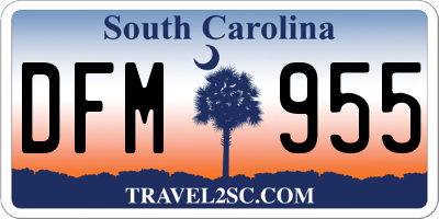 SC license plate DFM955