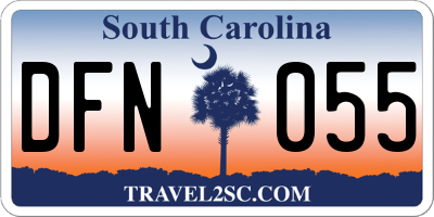 SC license plate DFN055