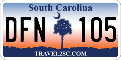 SC license plate DFN105