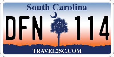 SC license plate DFN114