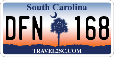 SC license plate DFN168