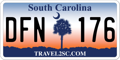 SC license plate DFN176