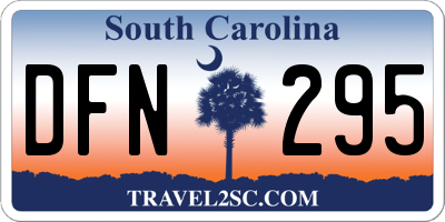 SC license plate DFN295