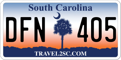 SC license plate DFN405