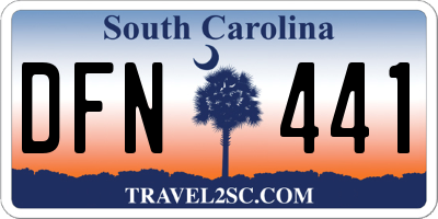 SC license plate DFN441