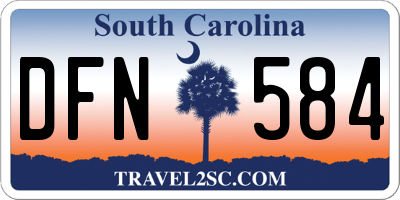 SC license plate DFN584