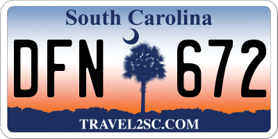 SC license plate DFN672