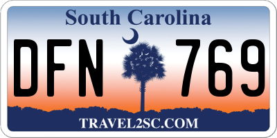 SC license plate DFN769