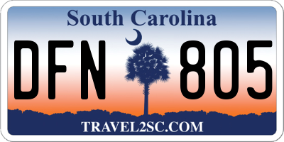 SC license plate DFN805