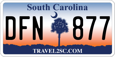 SC license plate DFN877
