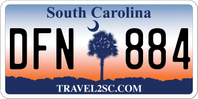 SC license plate DFN884