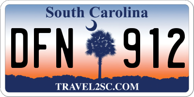 SC license plate DFN912