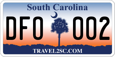SC license plate DFO002