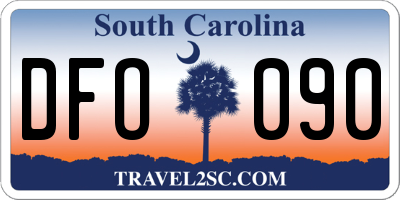 SC license plate DFO090