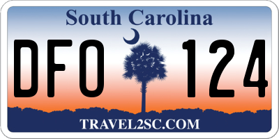SC license plate DFO124