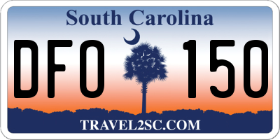 SC license plate DFO150