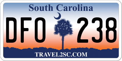 SC license plate DFO238