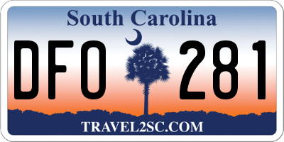SC license plate DFO281