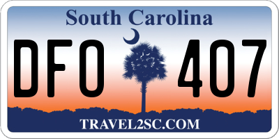 SC license plate DFO407