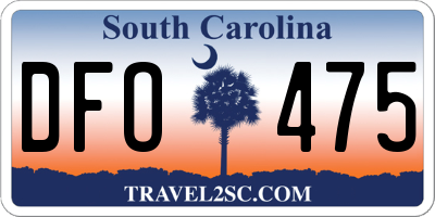 SC license plate DFO475