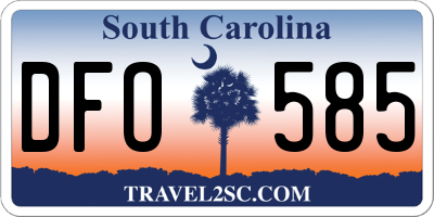 SC license plate DFO585