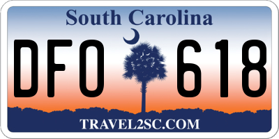 SC license plate DFO618